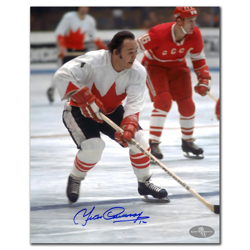 Yvan Cournoyer Autographed Team Canada 1972 Summit Series 8x10 Photo