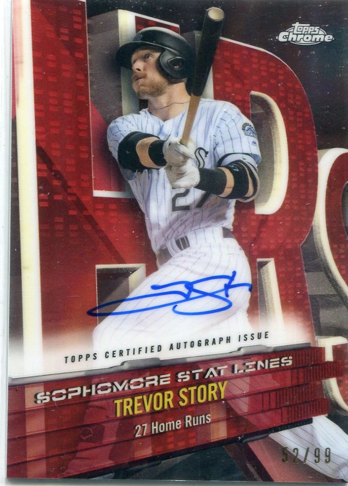 2017 Topps Chrome Sophomore Stat Lines Autographs Trevor Story 52/99