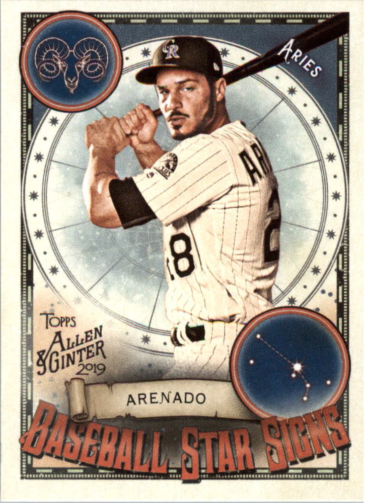 2019 Topps Allen and Ginter Baseball Star Signs #BSS33 Nolan Arenado