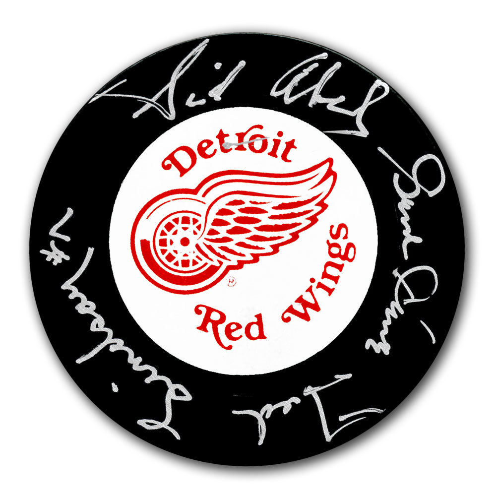 Sid Abel, Gordie Howe & Ted Lindsay Detroit Red Wings Autographed Puck