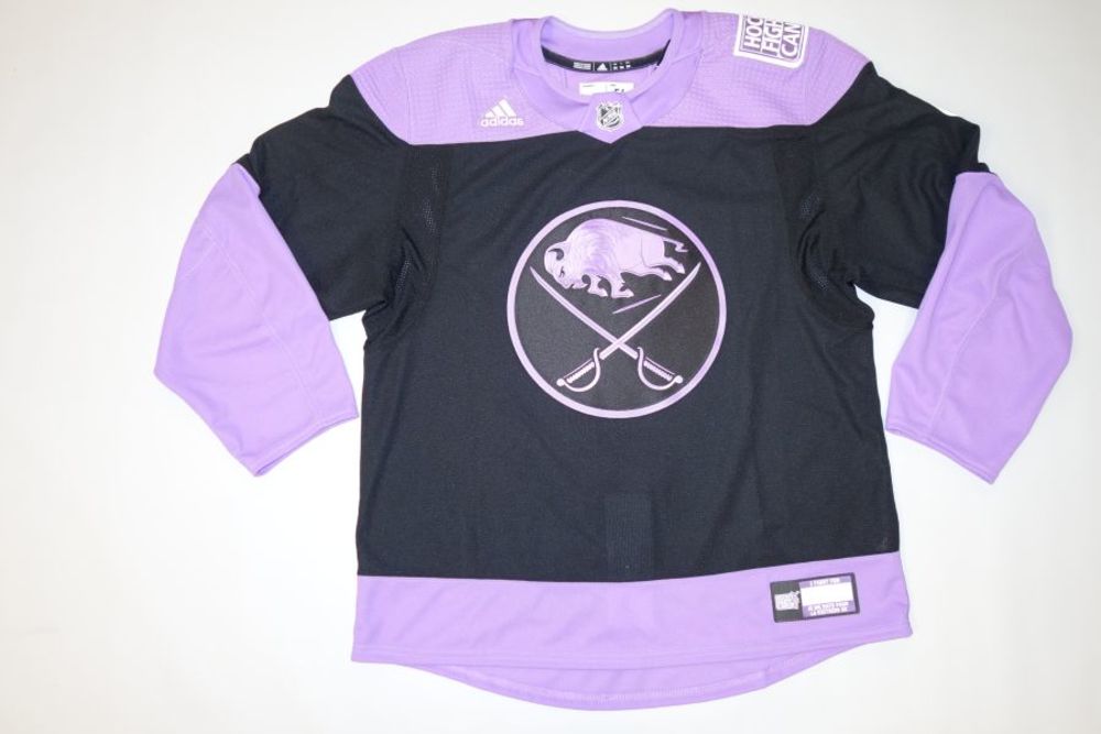 Jonas Johansson 2021 Buffalo Sabres Hockey Fights Cancer Jersey NHL