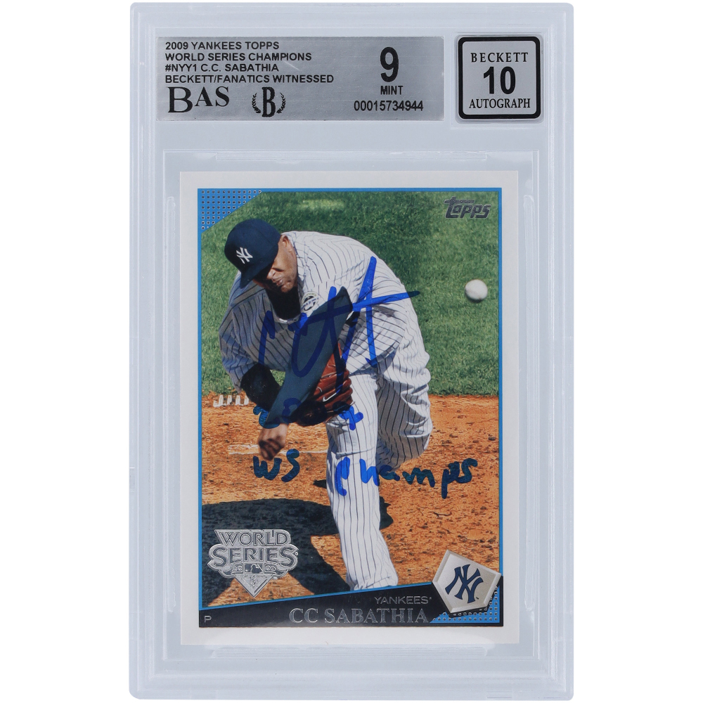 CC Sabathia New York Yankees Autographed 2009 Topps World Series