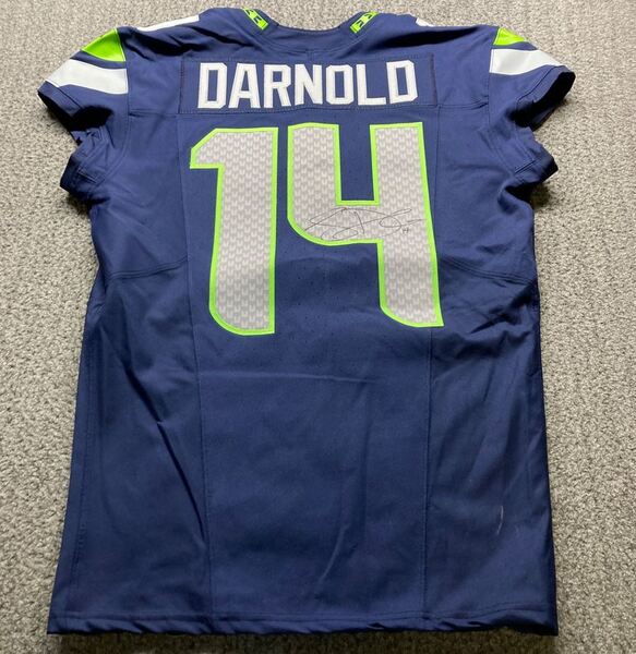 STS - Seahawks Sam Darnold Signed Game Issued Jersey With 50th Anniversa...