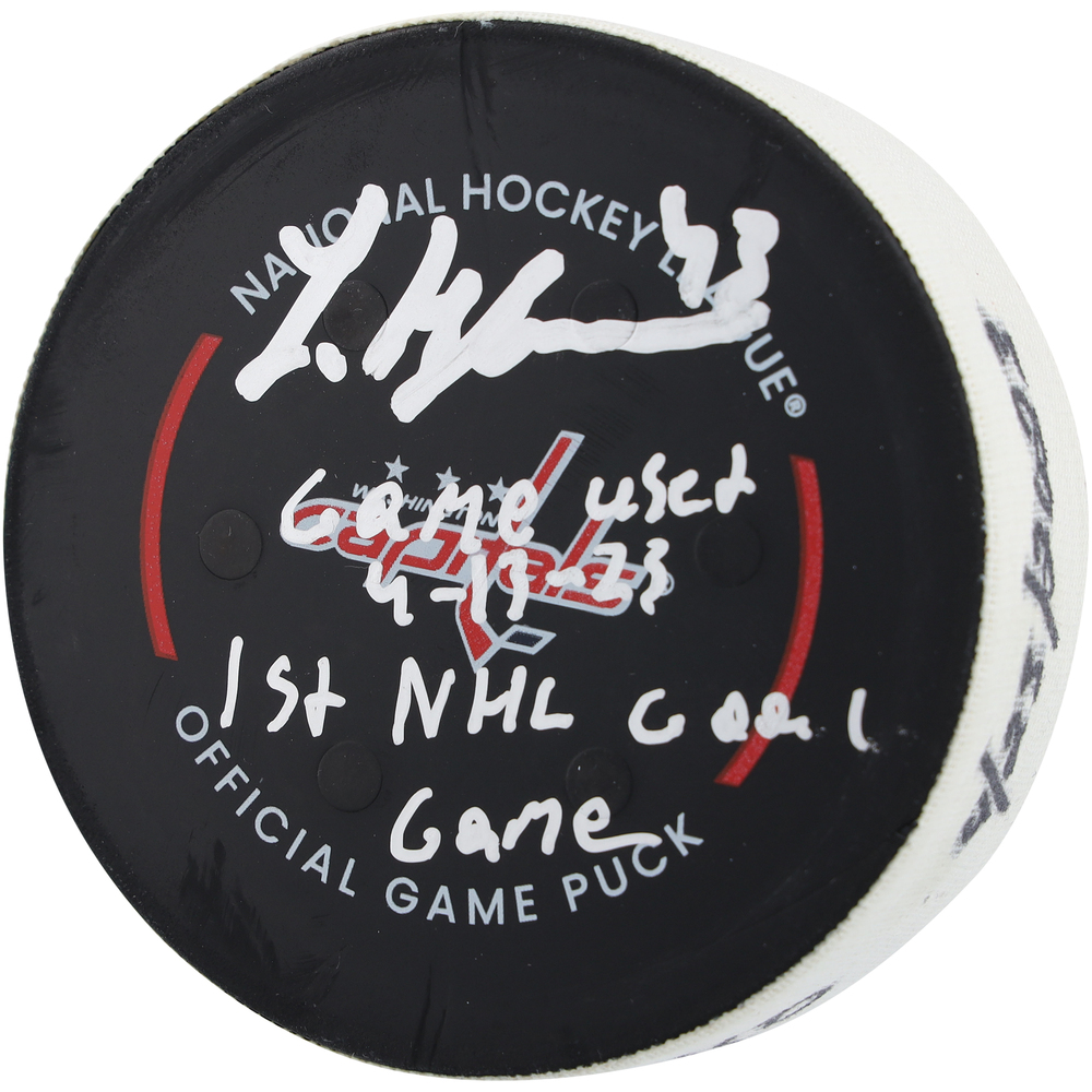 Nico Hischier New Jersey Devils Autographed Game-Used Puck vs. Calgary Flames on December 9, 2023 with Multiple Inscriptions