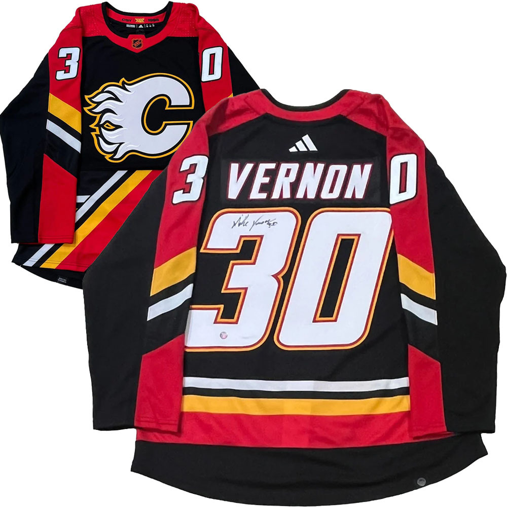 Mike Vernon Autographed Calgary Flames  Reverse Retro Pro Jersey