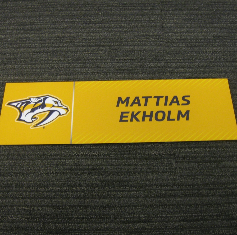 Mattias Ekholm 2017 Stanley Cup Final Media Name Plate - Nashville Predators