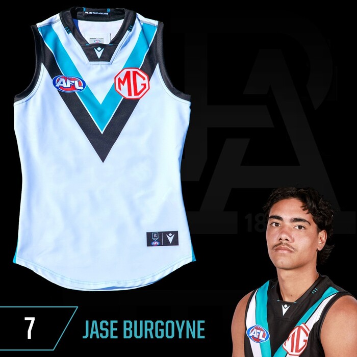 Photo of Jase Burgoyne #7 Port Adelaide 2025 Clash Match-Worn Guernsey
