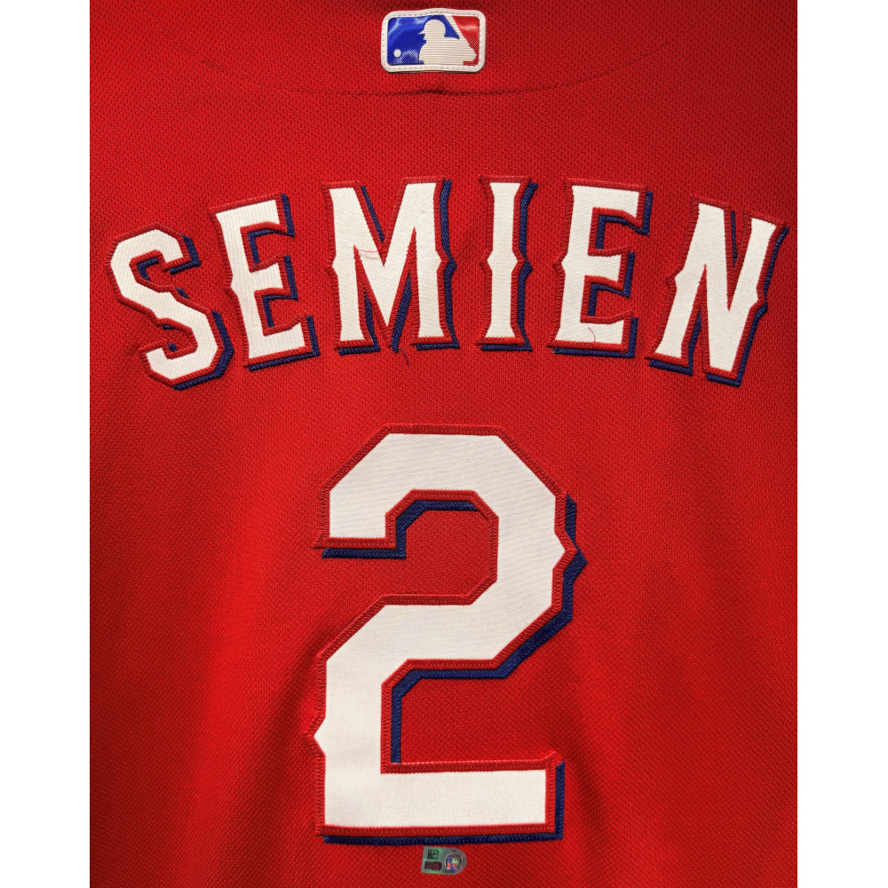 Marcus Semien #2 Texas Rangers Game-Used 2022 Red Alternate Jersey
