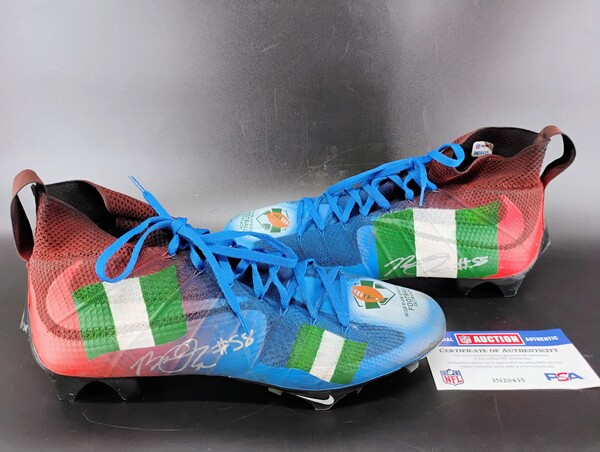 MCMC - Giants Bobby Okereke Signed Game Worn Custom Cleats (11/23/2025) ...