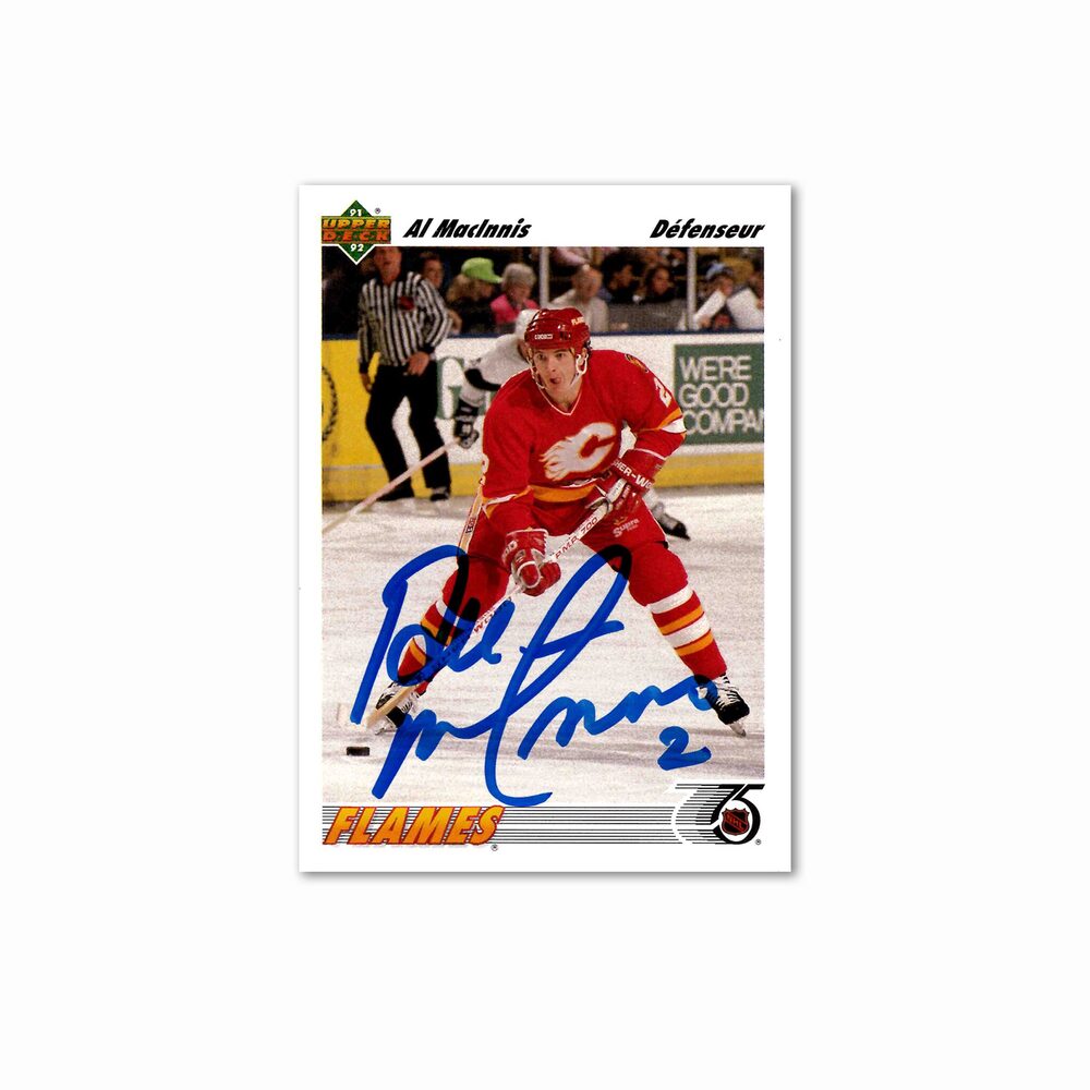 Al MacInnis Autographed Calgary Flames UDA #243 1991 Hockey Card