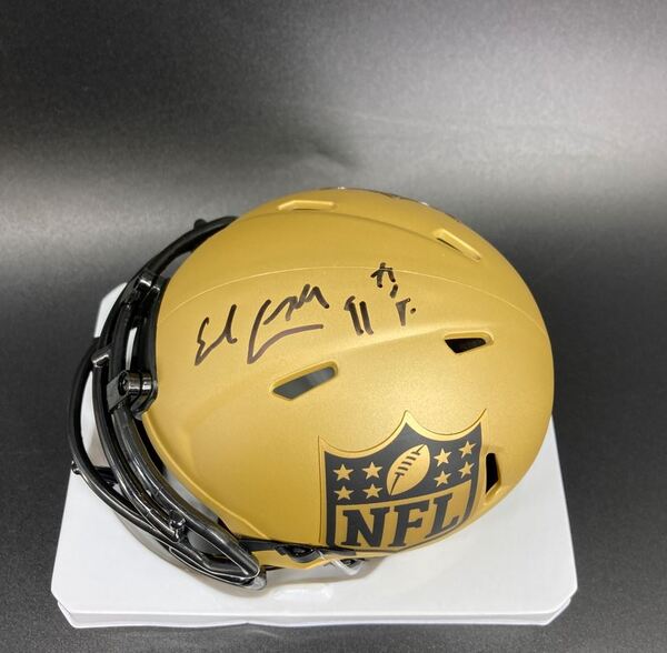 HOF - Oilers Earl Campbell Signed NFL Shield Rave Mini Helmet