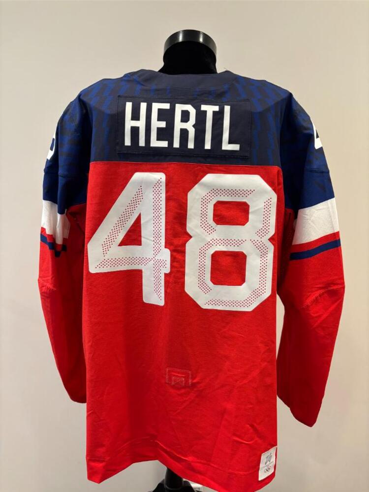 Tomas Hertl Czechia Game-Used Red Jersey worn v. Denmark on February 17, 2026, as a part of the 2026 Milano Cortina Winter Games.