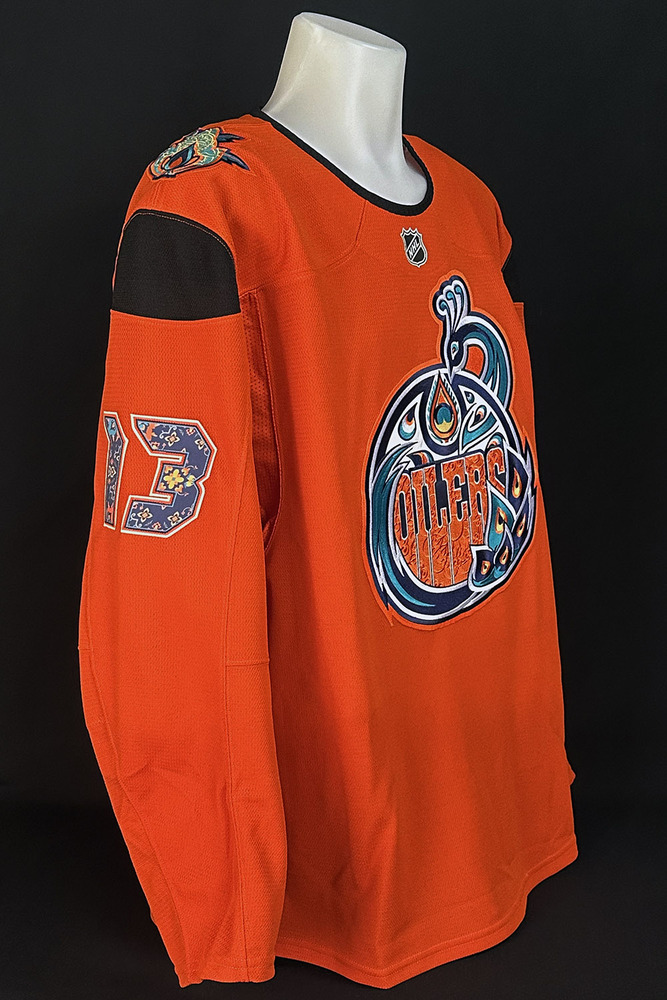 Mattias Janmark #13 - Autographed 2025-26 Edmonton Oilers South Asian Celebration Night Ltd Edition Fanatics Practice Jersey (Autographed Only / Not Worn)