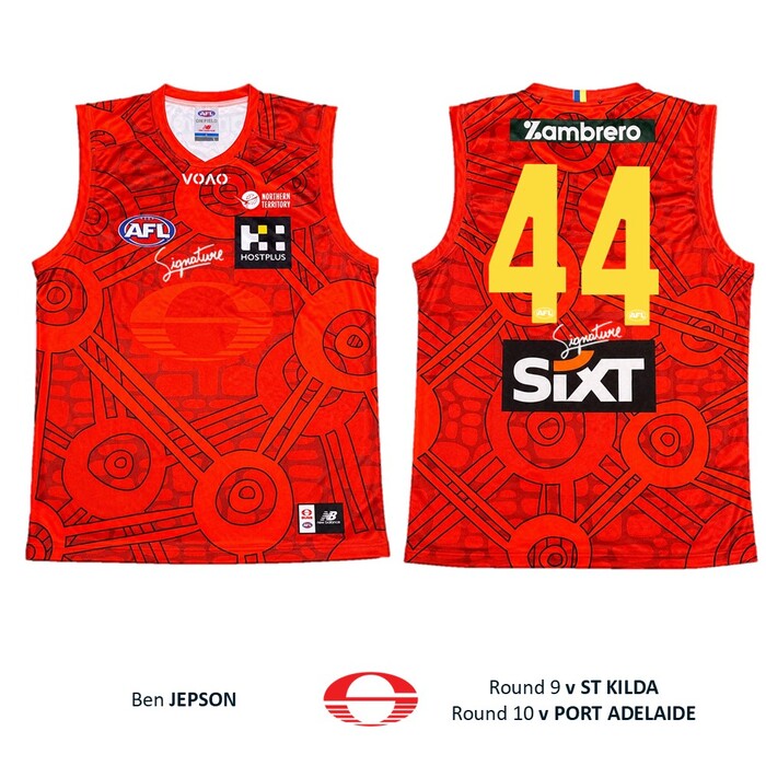 Photo of Ben Jepson #44 Gold Coast SUNS Darwin/Larrakia Match-Worn Guernsey (Round 9)