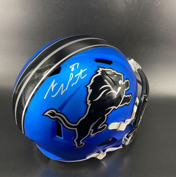 Lions - Sam LaPorta Signed Replica Rave Helmet