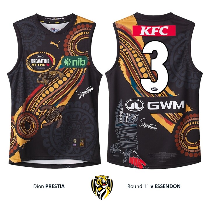 Photo of Dion Prestia #3 Richmond 2026 Dreamtime Guernsey