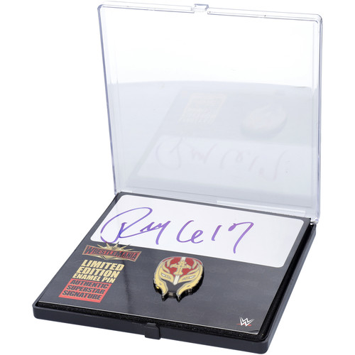 Rey Mysterio Autographed WrestleMania 35 Limited Edition Character Pin