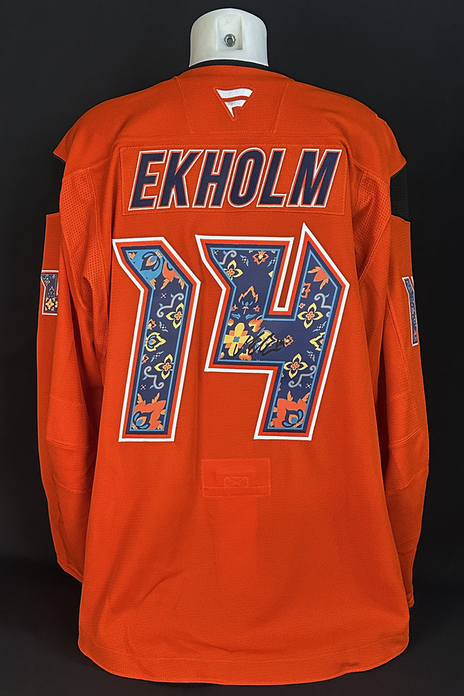 Mattias Ekholm #14 - Autographed 2025-26 Edmonton Oilers South Asian Celebration Night Ltd Edition Fanatics Practice Jersey (Autographed Only / Not Worn)