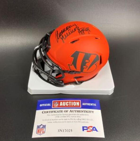 HOF - Bengals Anthony Munoz Signed Rave Mini Helmet