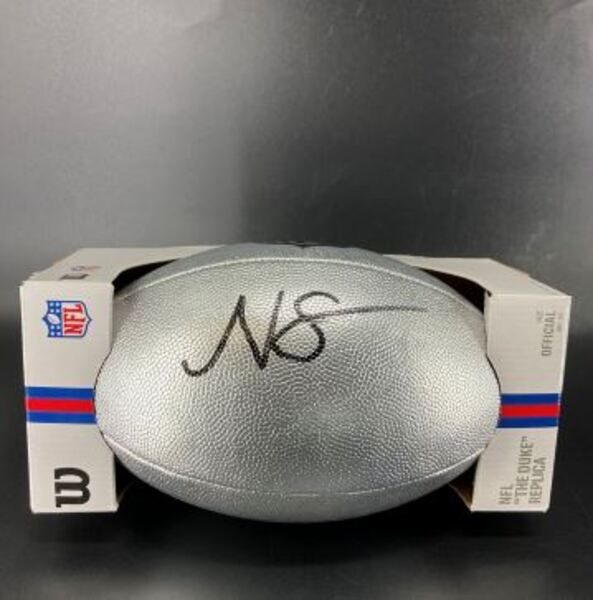 NFL - Titans Nick Singleton Signed Silver Composite Football