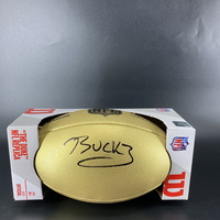 NFL - Buccaneers Bucky Irving Signed Gold Composite Football