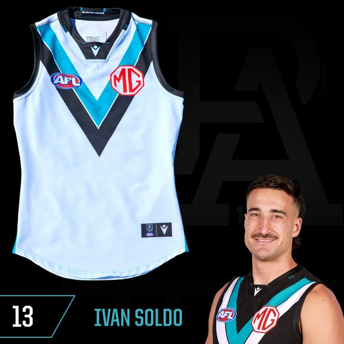 Photo of Ivan Soldo #13 Port Adelaide 2025 Clash Match-Worn Guernsey