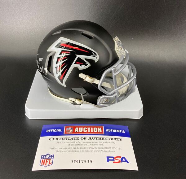 HOF - Falcons Morten Andersen Signed Mini Helmet