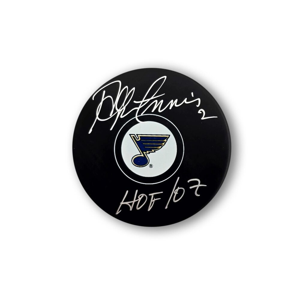 Al MacInnis Autographed St. Louis Blues Hockey Puck Inscribed HOF 07