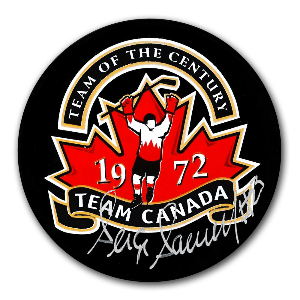 Serge Savard Team Canada 1972 Team Of The Century Autographed Puck