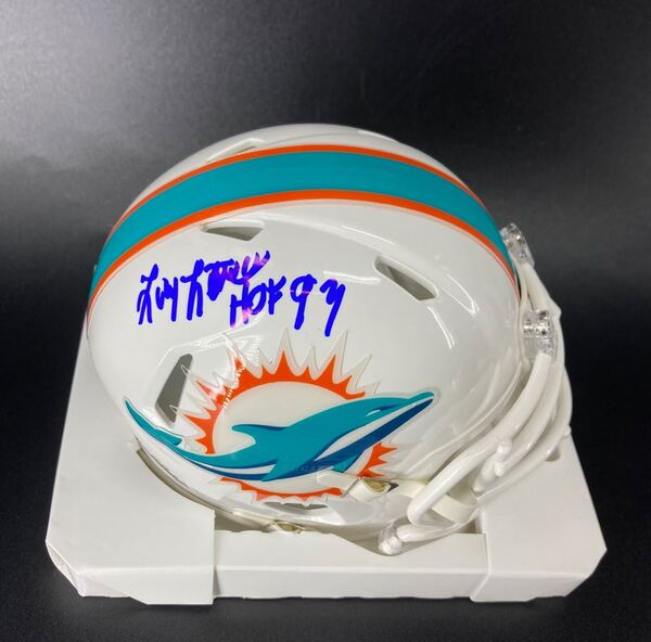 HOF - Dolphins Larry Little Signed Mini Helmet