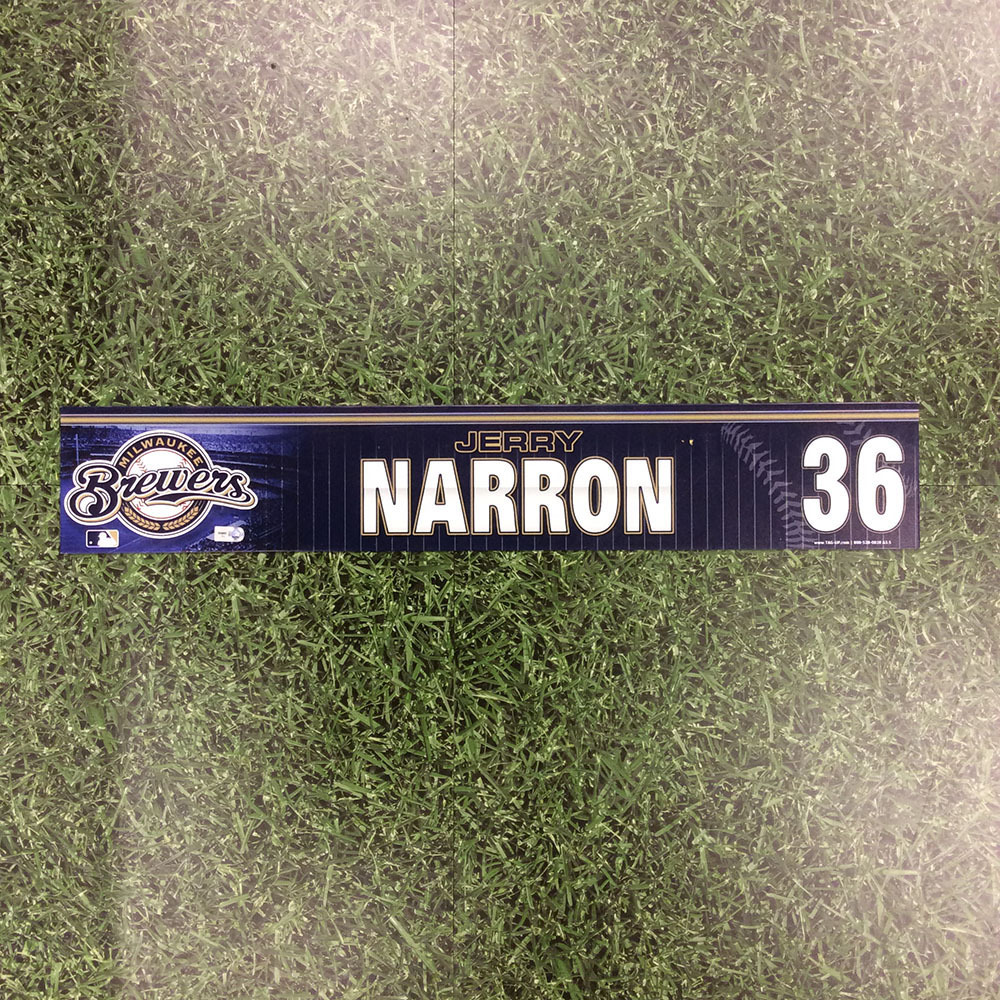 Brewers Charity Auction Jerry Narron 2011 Locker Nameplate FJ604892