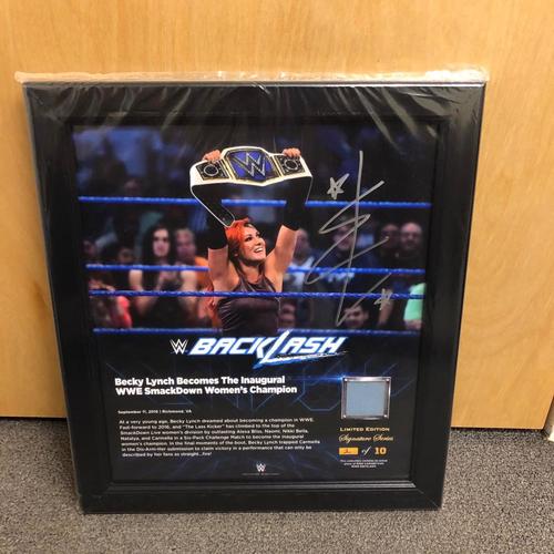 Becky Lynch SIGNED BackLash 2016 Signature Series Ring Canvas Plaque (#2 of 10)