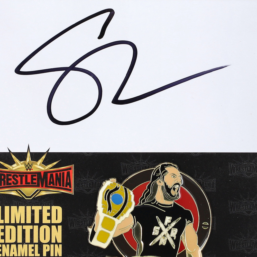 Seth Rollins Autographed WrestleMania 35 Limited Edition Character Pin