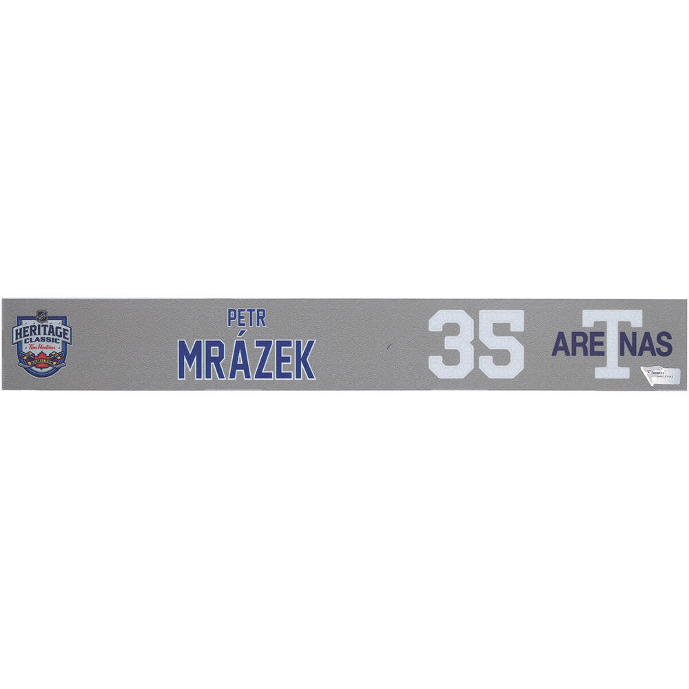 Petr Mrazek Toronto Maple Leafs Player-Issued #35 Gray Nameplate vs. Buffalo Sabres on March 13, 2022