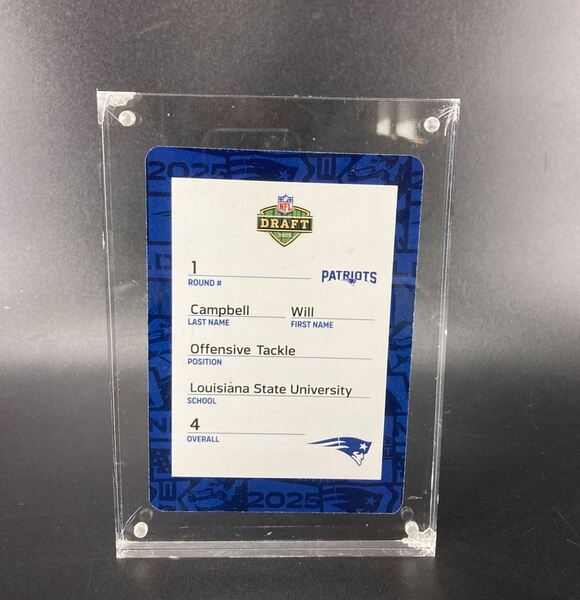 NFL - Patriots Will Campbell Special Edition 2025 Draft Card 2 of 2
