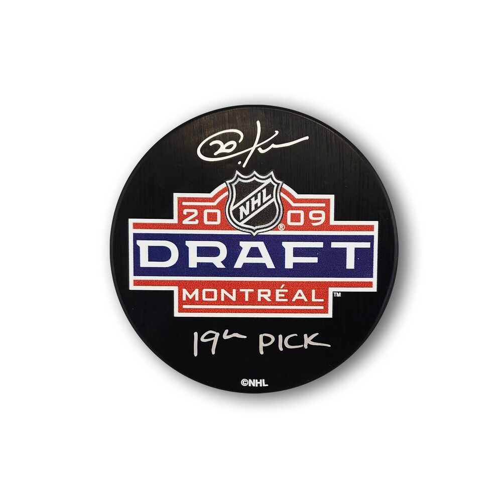 Chris Kreider Autographed 2009 NHL Draft Hockey Puck Inscribed 19th Pick