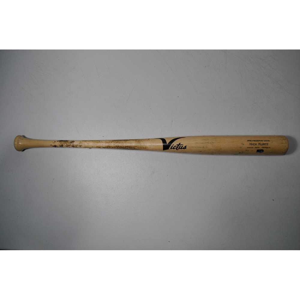 Nick Kurtz Game-Used Broken Bat - Natural Victus Sports V415 - 6