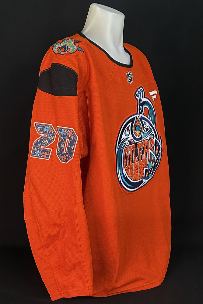 Curtis Lazar #20 - Autographed 2025-26 Edmonton Oilers South Asian Celebration Night Ltd Edition Fanatics Practice Jersey (Autographed Only / Not Worn)