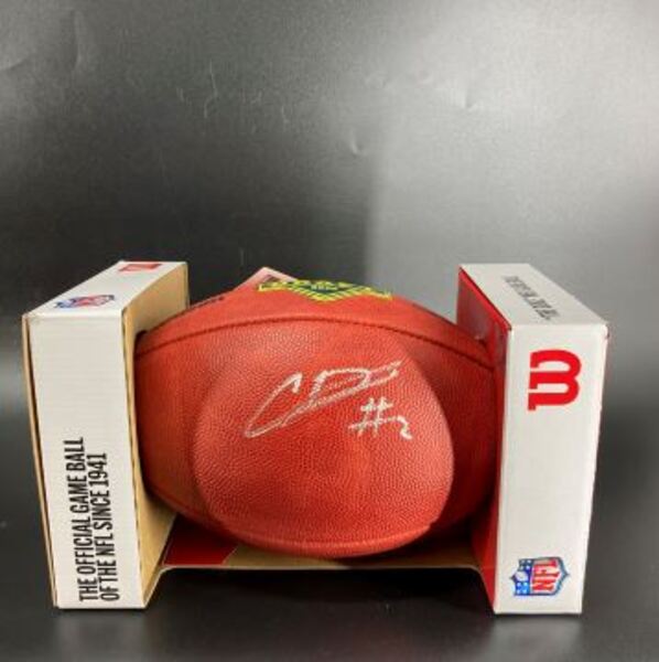 NFL - Cowboys Caleb Downs Signed Authentic Football with Draft Logo