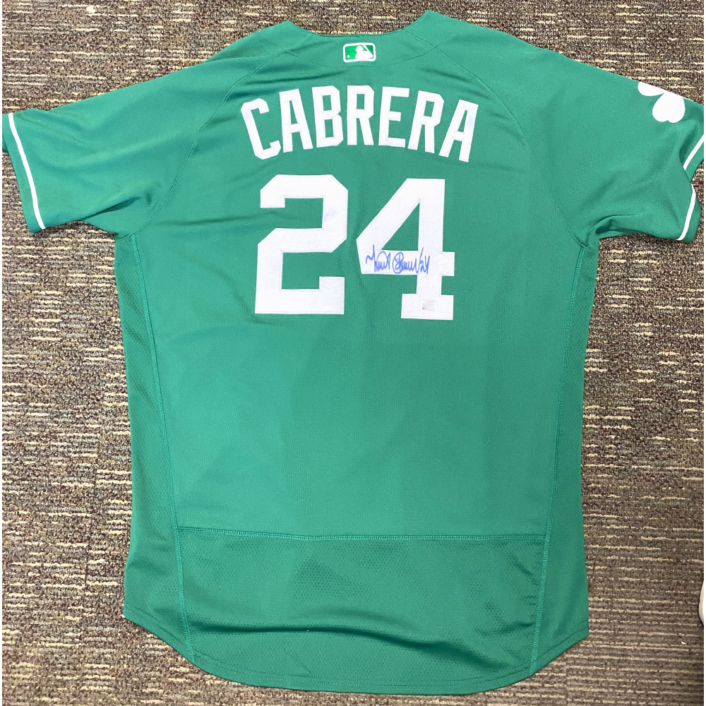 Miguel Cabrera #24 Detroit Tigers Autographed Green St. Patrick's