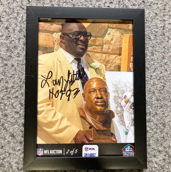 HOF - Dolphins Larry Little NFL Auction Exclusive Signed 5x7 Photo Indiv...