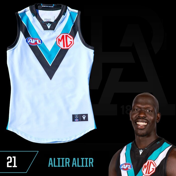 Photo of Aliir Aliir #21 Port Adelaide 2025 Clash Match-Worn Guernsey