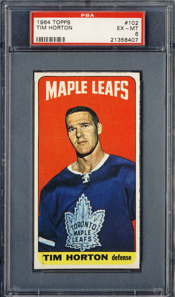 1964 102 Topps TIM HORTON Toronto Maple Leafs Graded Card EXMT PSA 6