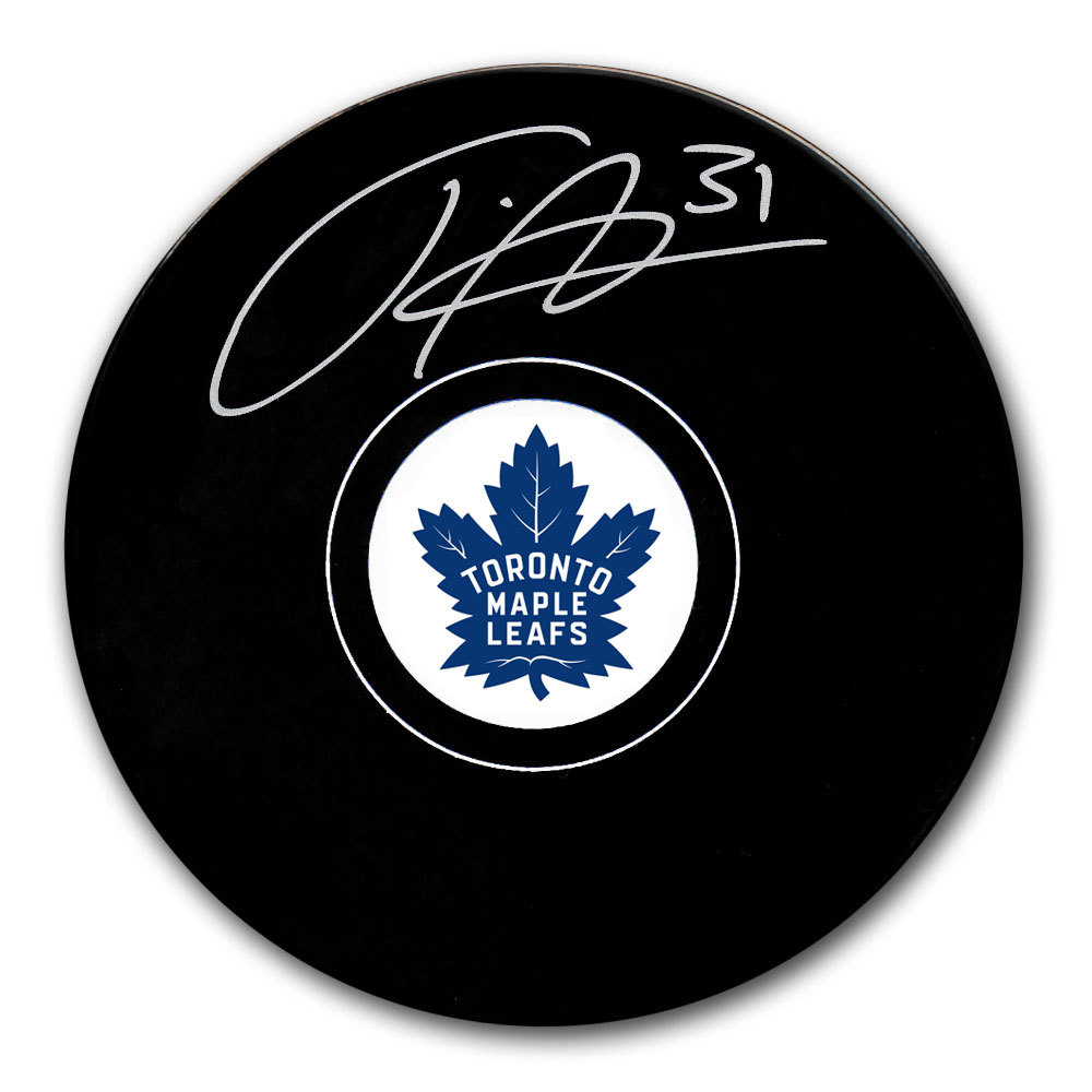 Frederik Andersen Toronto Maple Leafs Autographed Puck