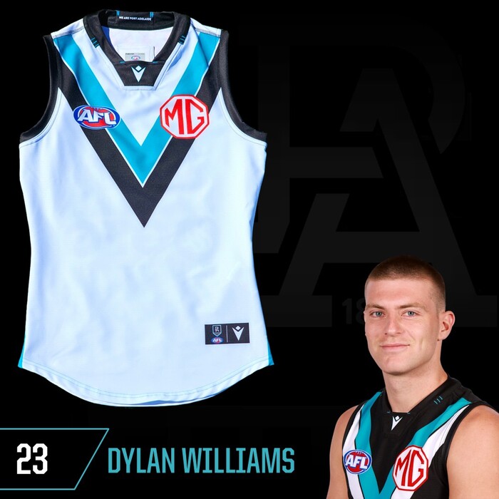 Photo of Dylan Williams #23 Port Adelaide 2025 Clash Player-Issue Guernsey