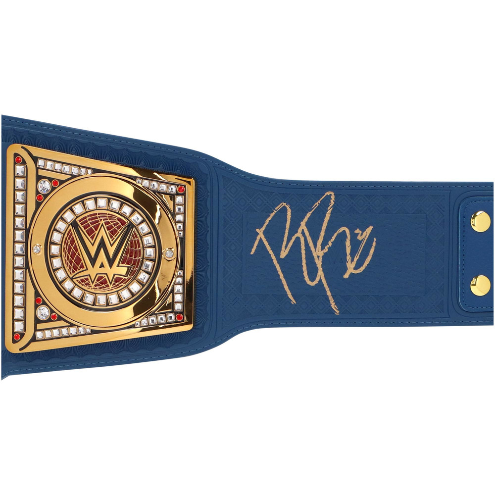 Roman Reigns Autographed Blue WWE Universal Championship Replica Title