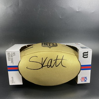 NFL - Giants Cam Skattabo Signed Gold Composite Football