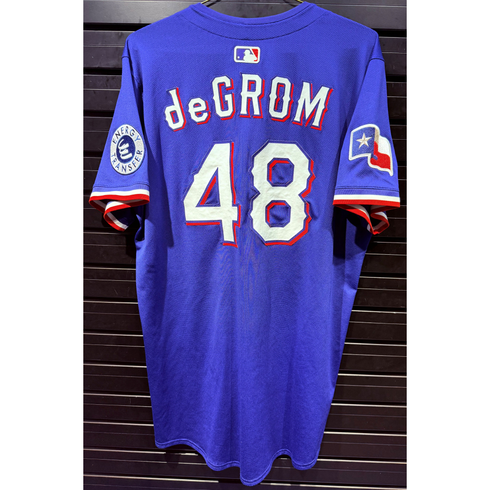 Jacob deGrom #48 Texas Rangers Team-Issued 2025 Blue Alternate