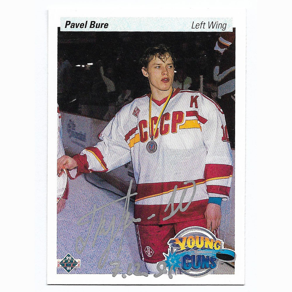 Pavel Bure Autographed 1990 91 Upper Deck Hockey Rookie Card NHL Auctions