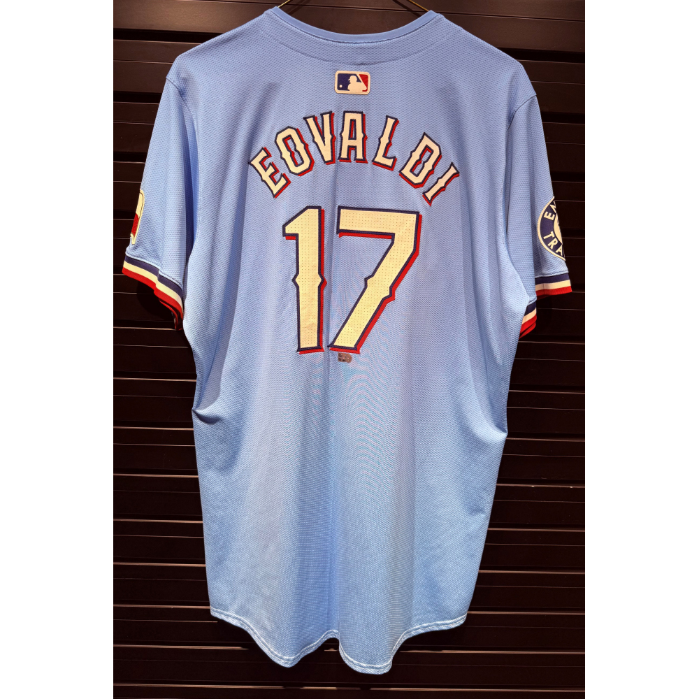 Nathan Eovaldi #17 Texas Rangers Game-Used 2024 Light Blue